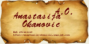 Anastasija Okanović vizit kartica